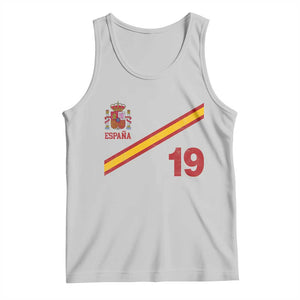 Espana Spain Football Tank Top Spanish Flag Stripes Number 19 Athletic Soccer National Pride