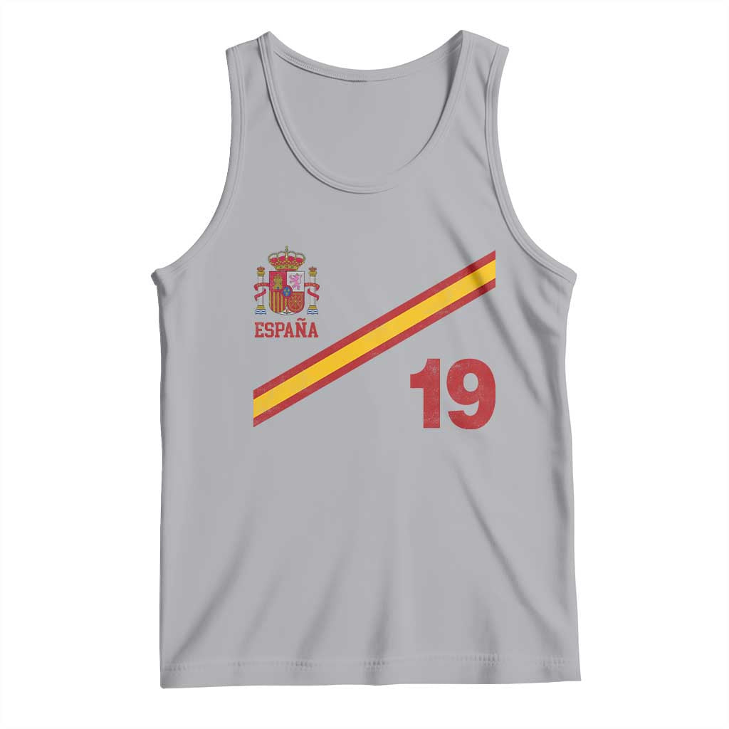 Espana Spain Football Tank Top Spanish Flag Stripes Number 19 Athletic Soccer National Pride