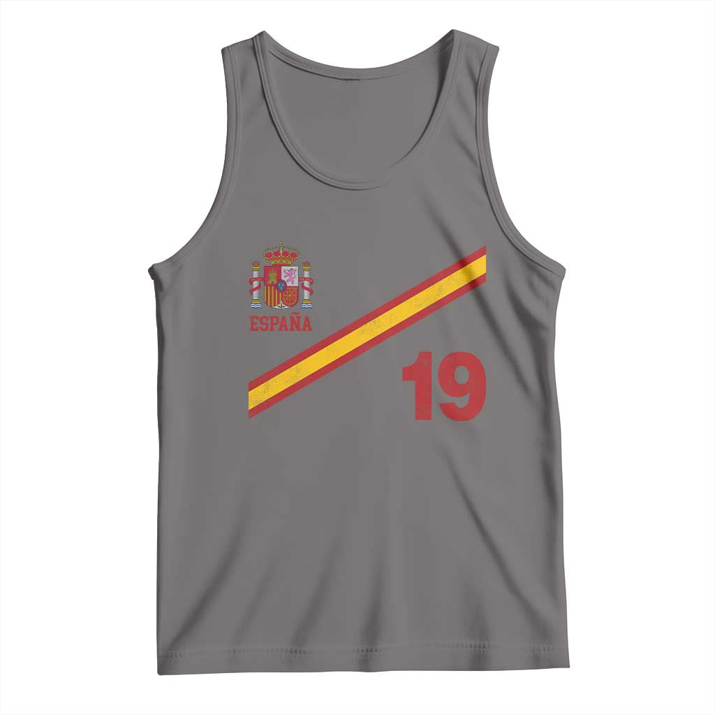 Espana Spain Football Tank Top Spanish Flag Stripes Number 19 Athletic Soccer National Pride