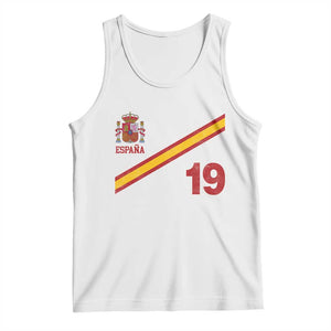 Espana Spain Football Tank Top Spanish Flag Stripes Number 19 Athletic Soccer National Pride