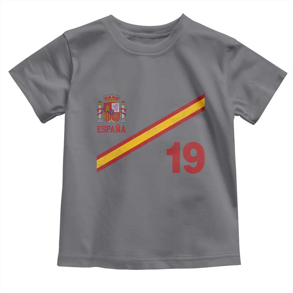 Espana Spain Football Toddler T Shirt Spanish Flag Stripes Number 19 Athletic Soccer National Pride