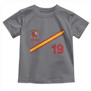 Espana Spain Football Toddler T Shirt Spanish Flag Stripes Number 19 Athletic Soccer National Pride