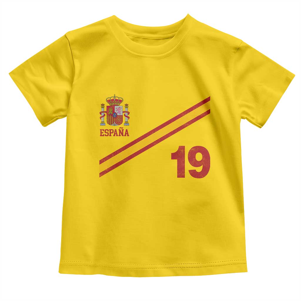 Espana Spain Football Toddler T Shirt Spanish Flag Stripes Number 19 Athletic Soccer National Pride