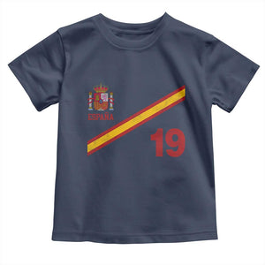 Espana Spain Football Toddler T Shirt Spanish Flag Stripes Number 19 Athletic Soccer National Pride