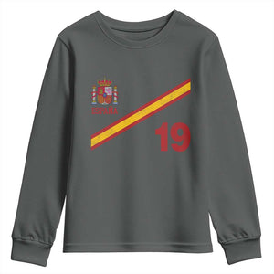 Espana Spain Football Youth Sweatshirt Spanish Flag Stripes Number 19 Athletic Soccer National Pride