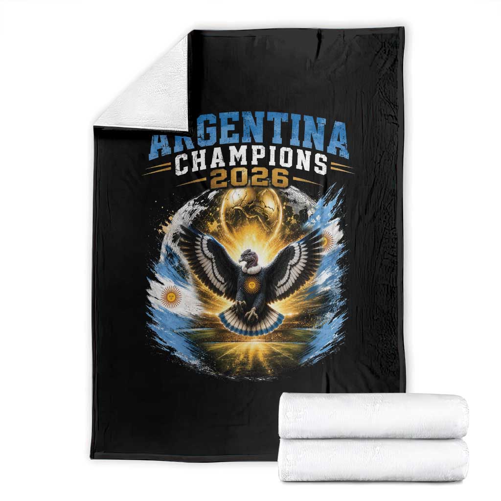 Argentina Champions 2026 Throw Blanket Proud Argentinian Football Fan TS11 Black Print Your Wear