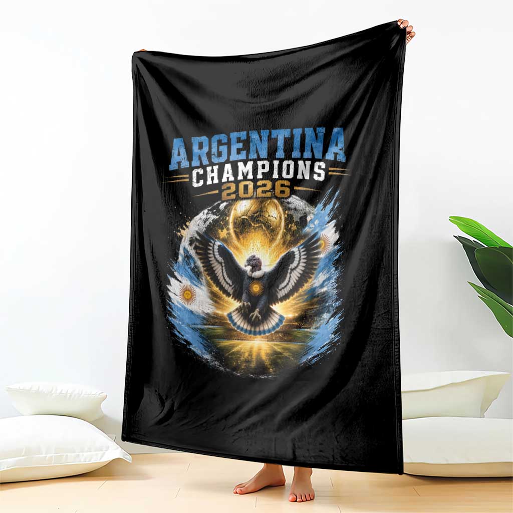 Argentina Champions 2026 Throw Blanket Proud Argentinian Football Fan