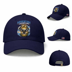 Argentina Champions 2026 Baseball Cap Proud Argentinian Football Fan TS11 Baseball Cap Universal Fit Dark Blue Print Your Wear