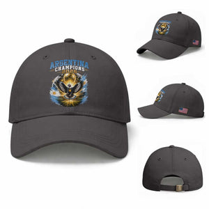 Argentina Champions 2026 Baseball Cap Proud Argentinian Football Fan TS11 Baseball Cap Universal Fit Dark Gray Print Your Wear