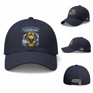 Argentina Champions 2026 Baseball Cap Proud Argentinian Football Fan TS11 Baseball Cap Universal Fit Navy Print Your Wear