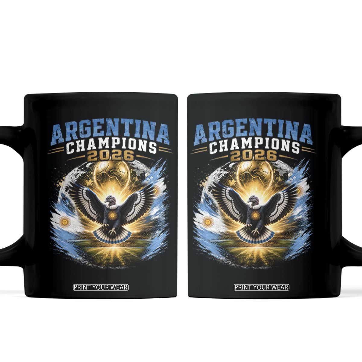 Argentina Champions 2026 Coffee Mug Proud Argentinian Football Fan TS11 Black Print Your Wear