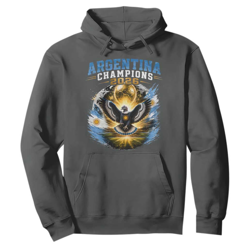 Argentina Champions 2026 Hoodie Proud Argentinian Football Fan TS11 Dark Heather Print Your Wear