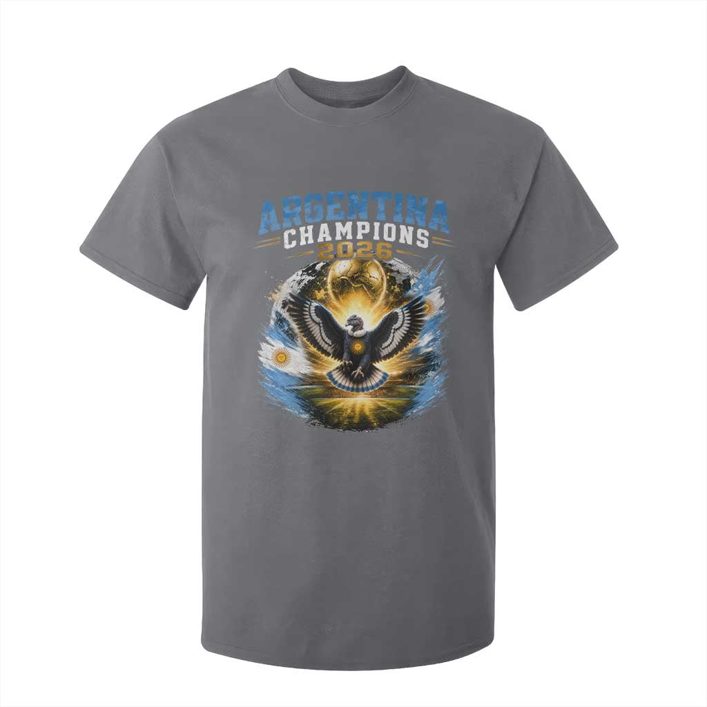 Argentina Champions 2026 T Shirt For Kid Proud Argentinian Football Fan TS11 Charcoal Print Your Wear
