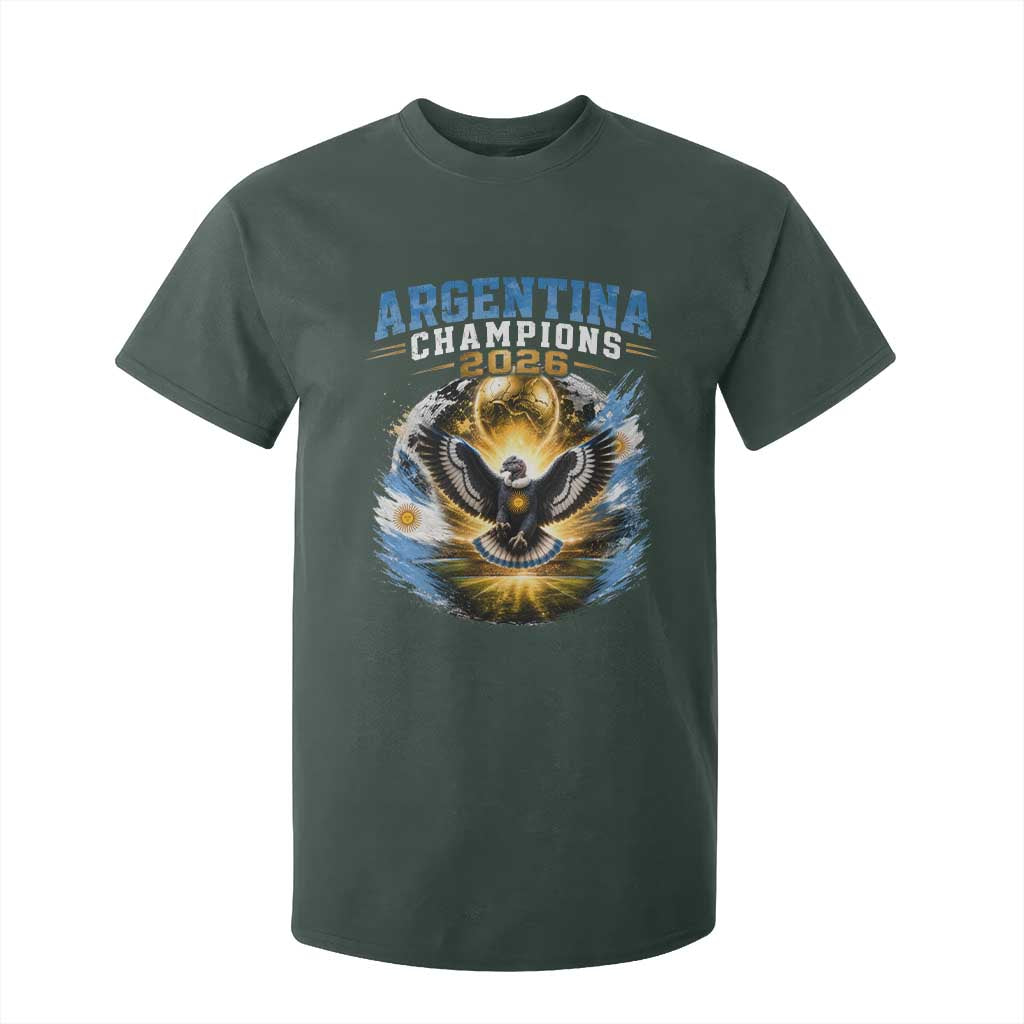 Argentina Champions 2026 T Shirt For Kid Proud Argentinian Football Fan TS11 Dark Forest Green Print Your Wear