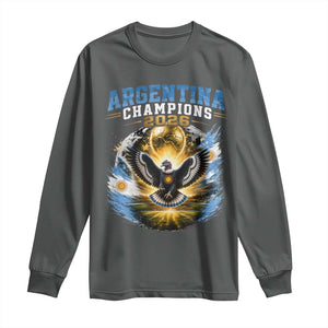 Argentina Champions 2026 Long Sleeve Shirt Proud Argentinian Football Fan TS11 Dark Heather Print Your Wear
