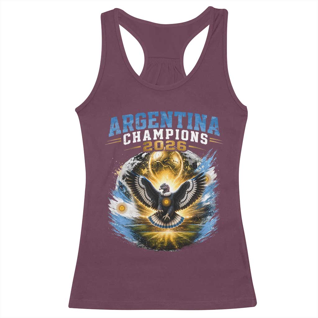 Argentina Champions 2026 Racerback Tank Top Proud Argentinian Football Fan
