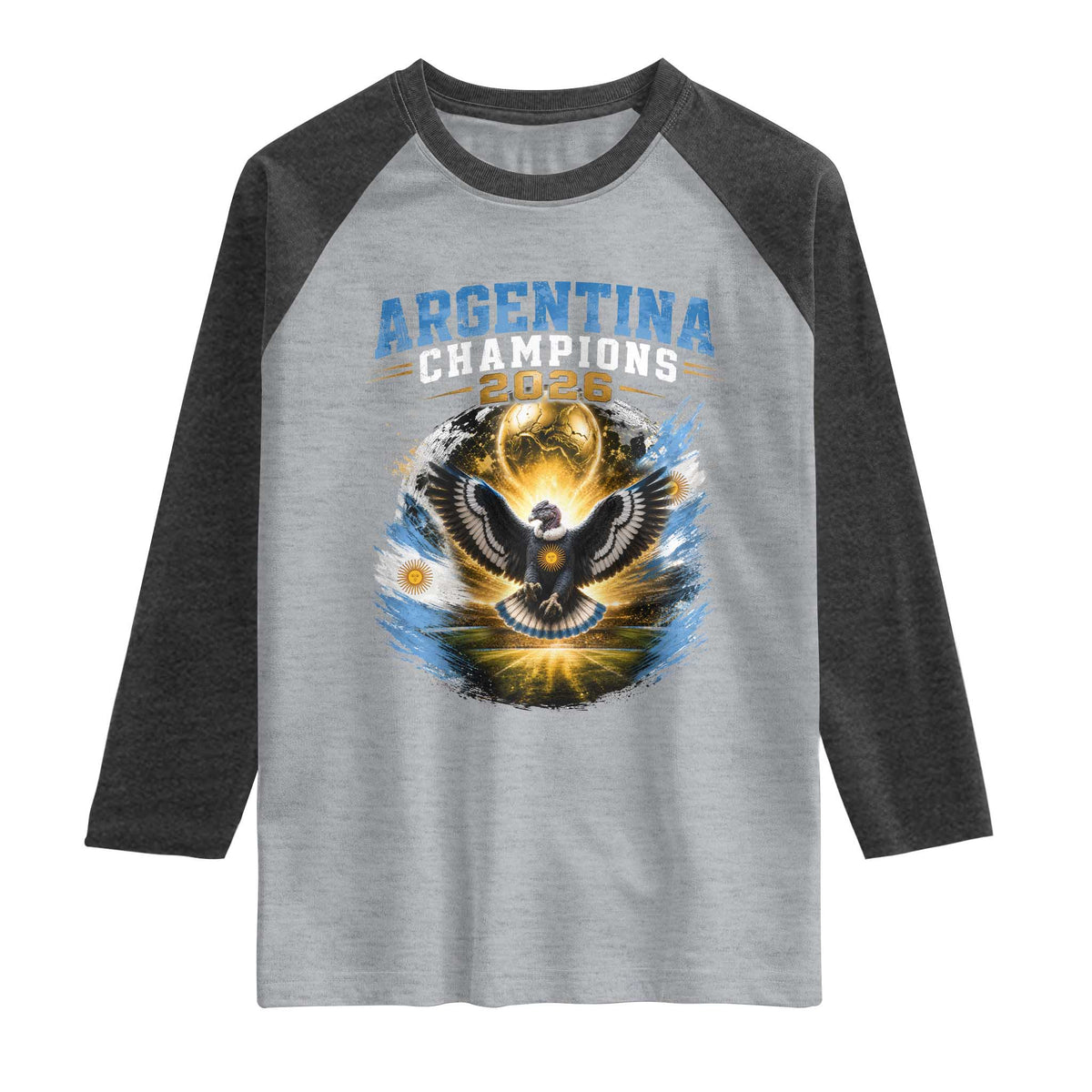 Argentina Champions 2026 Raglan Shirt Proud Argentinian Football Fan