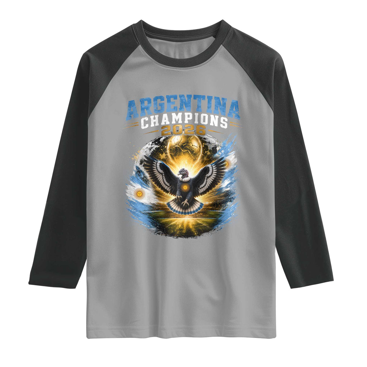Argentina Champions 2026 Raglan Shirt Proud Argentinian Football Fan