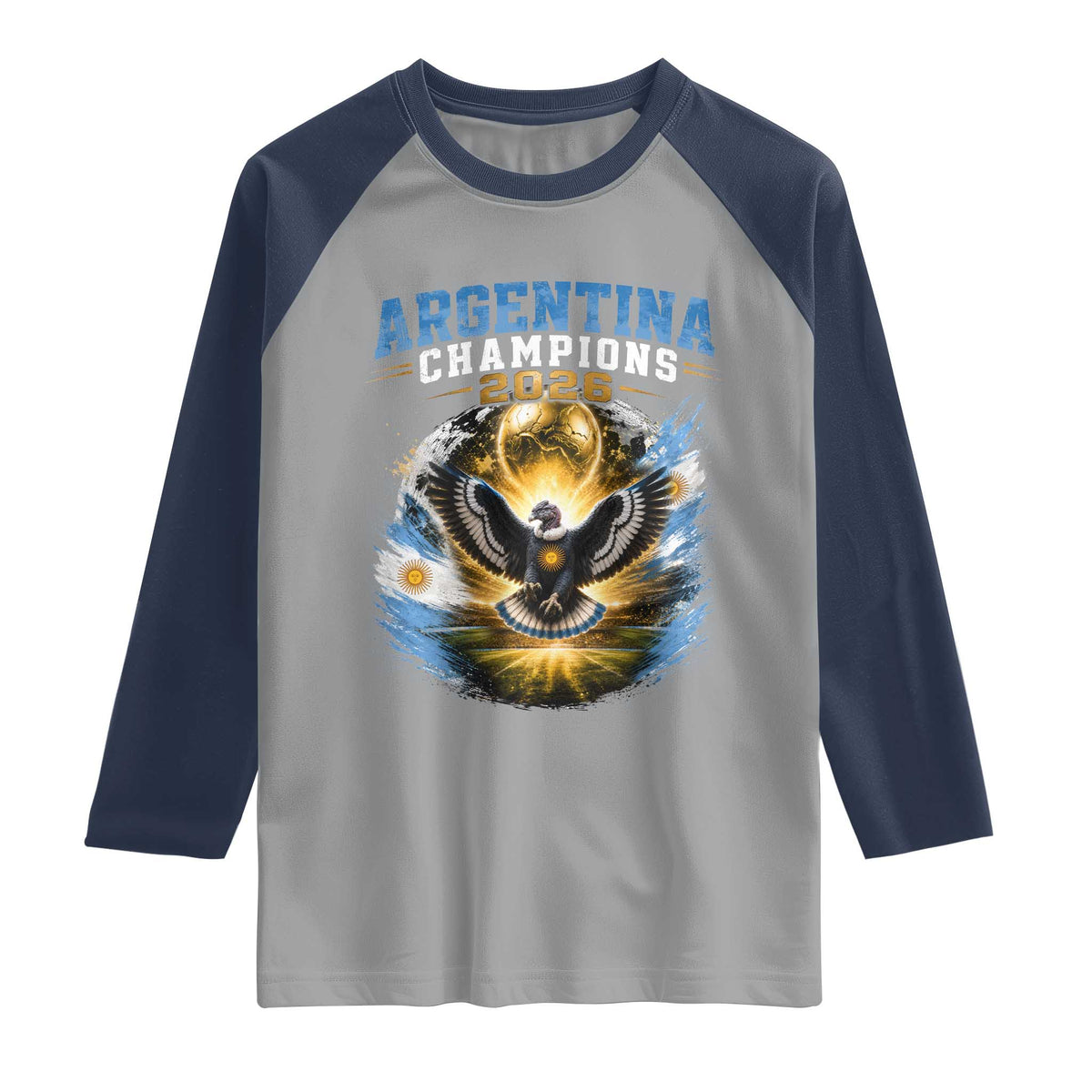 Argentina Champions 2026 Raglan Shirt Proud Argentinian Football Fan