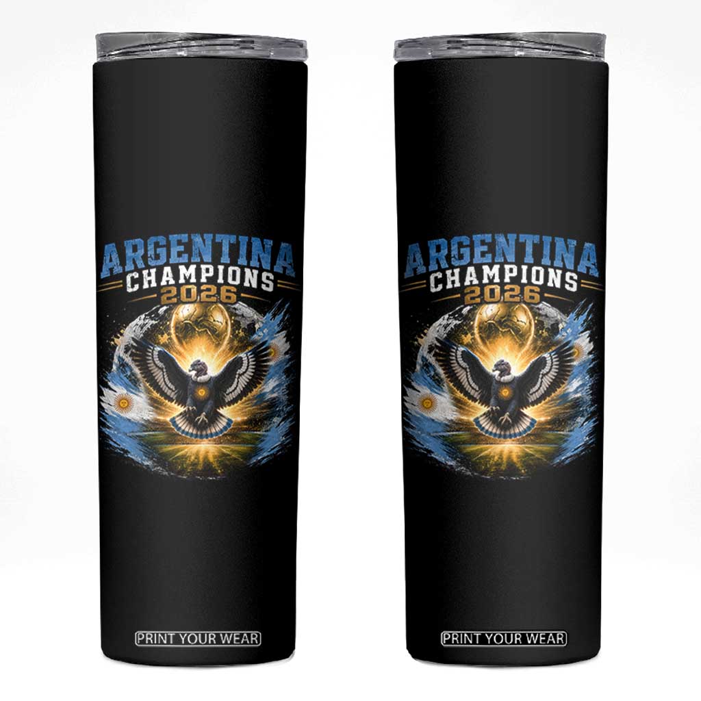 Argentina Champions 2026 Skinny Tumbler Proud Argentinian Football Fan