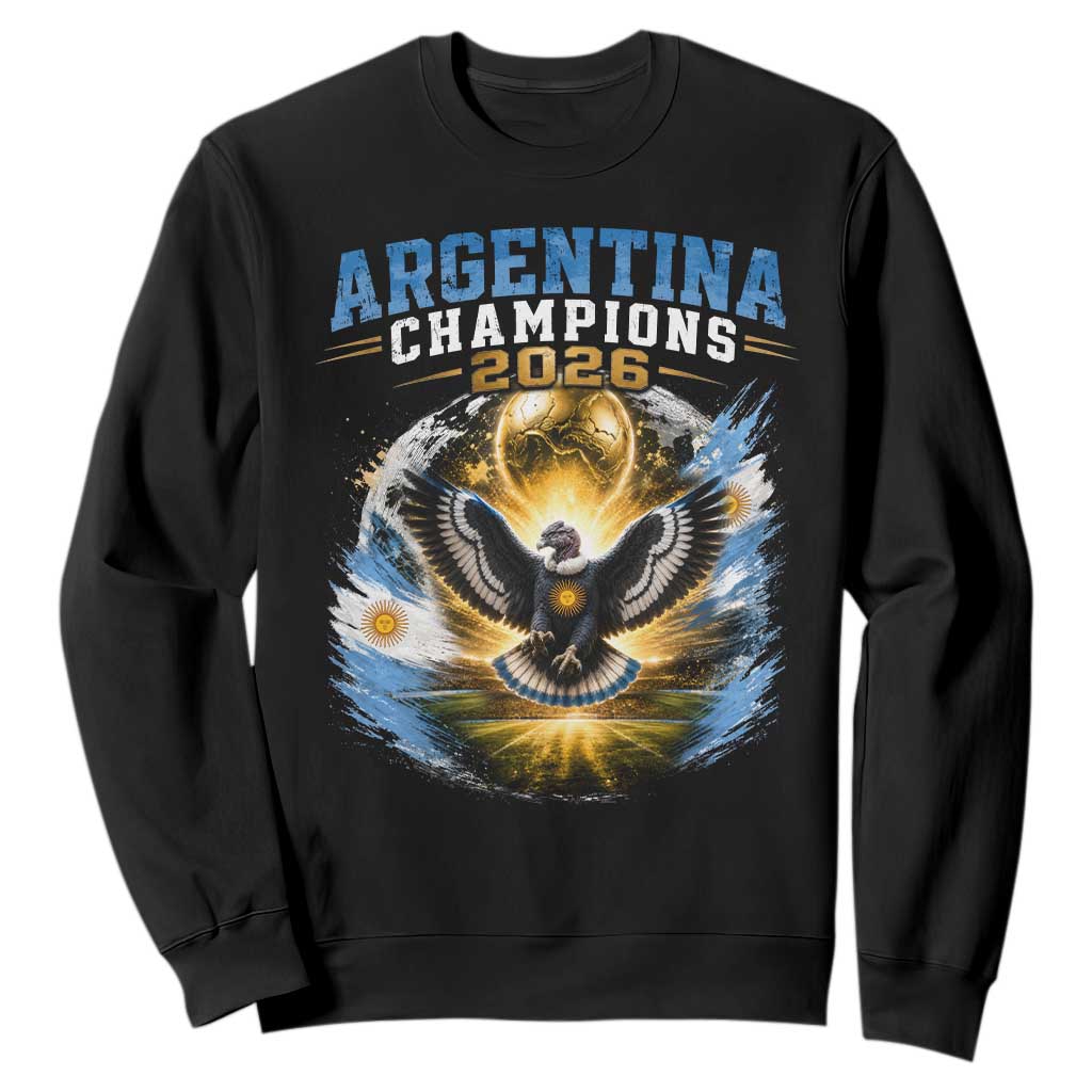 Argentina Champions 2026 Sweatshirt Proud Argentinian Football Fan TS11 Black Print Your Wear