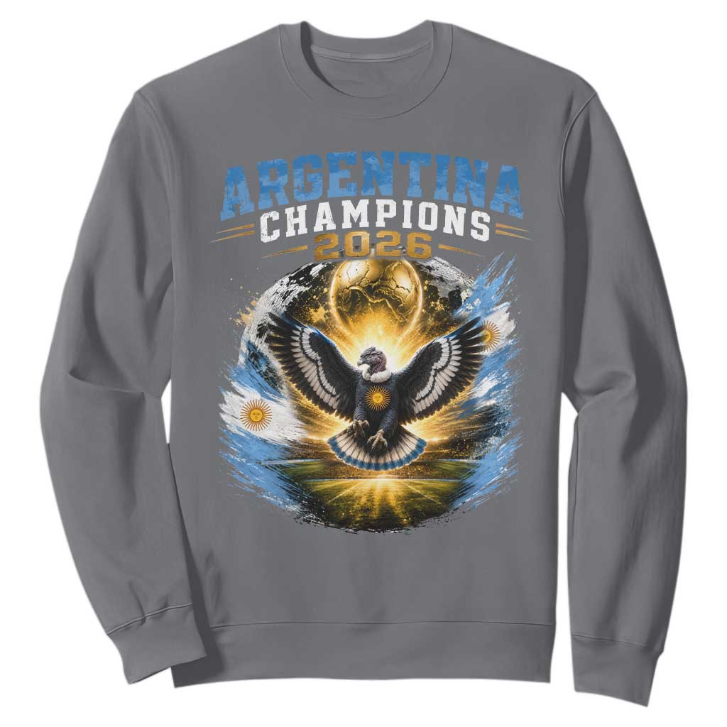 Argentina Champions 2026 Sweatshirt Proud Argentinian Football Fan TS11 Charcoal Print Your Wear