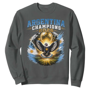 Argentina Champions 2026 Sweatshirt Proud Argentinian Football Fan TS11 Dark Heather Print Your Wear