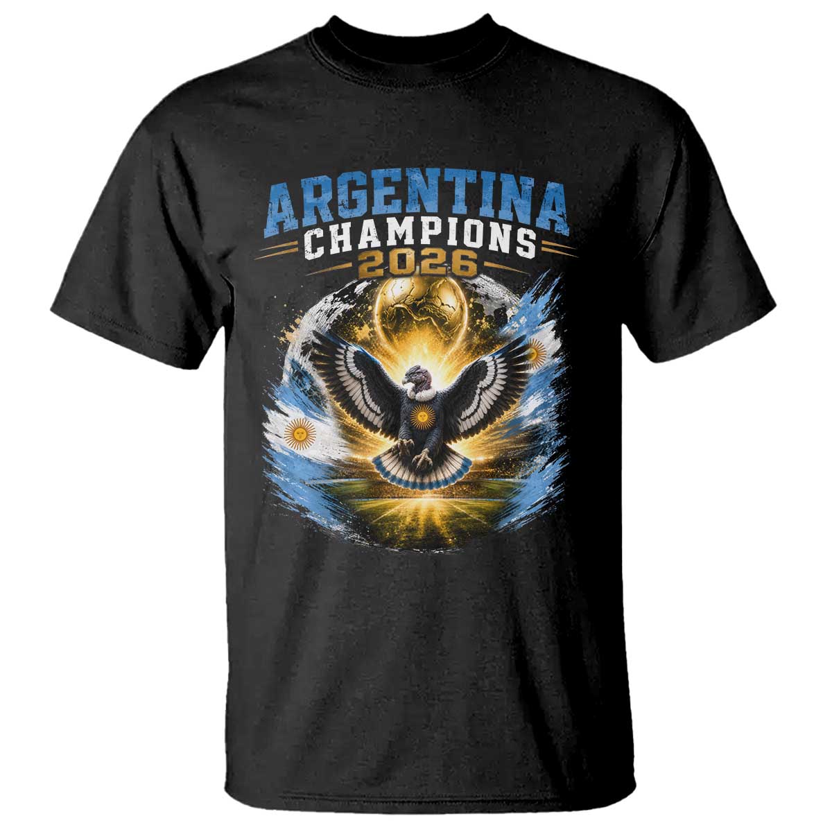 Argentina Champions 2026 T Shirt Proud Argentinian Football Fan TS11 Black Print Your Wear