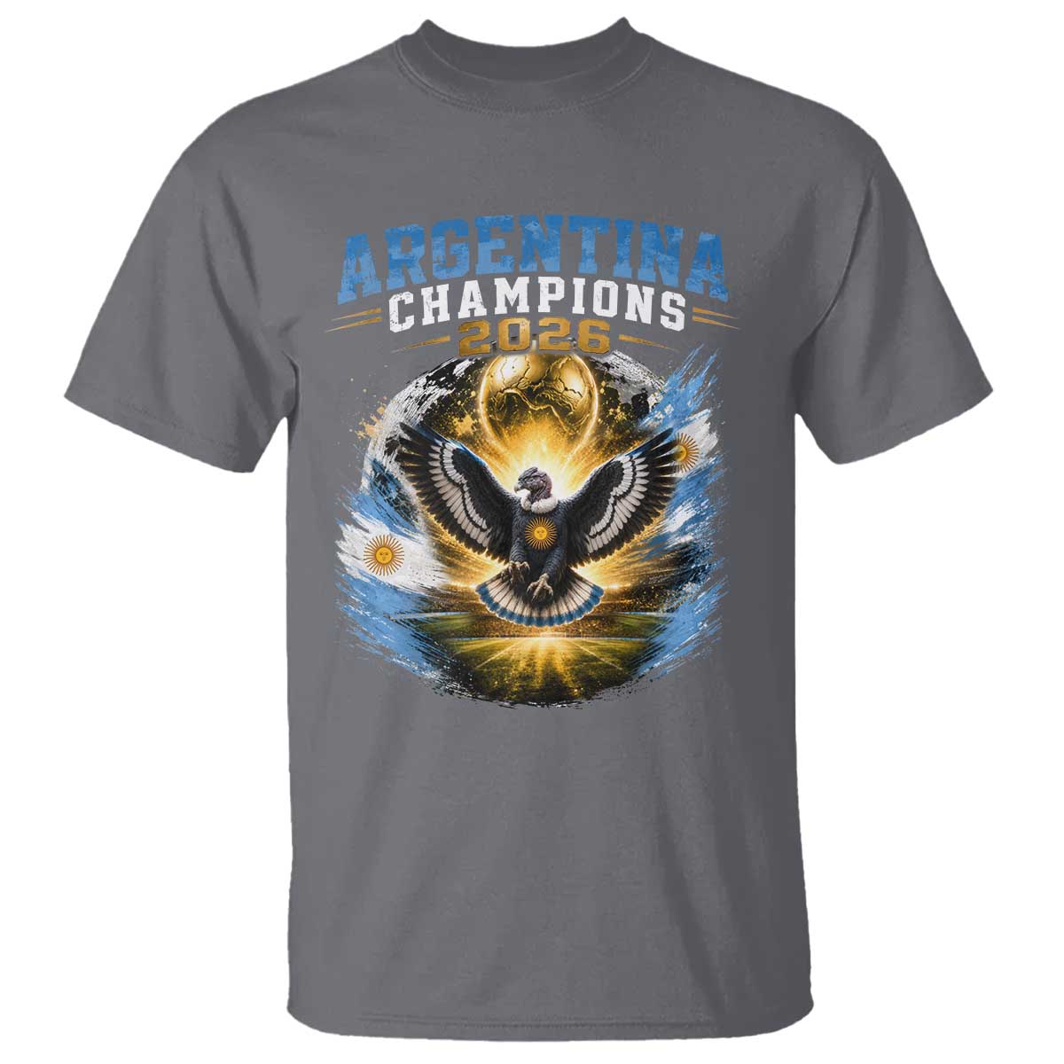 Argentina Champions 2026 T Shirt Proud Argentinian Football Fan TS11 Charcoal Print Your Wear