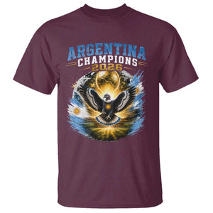 Argentina Champions 2026 T Shirt Proud Argentinian Football Fan TS11 Maroon Print Your Wear