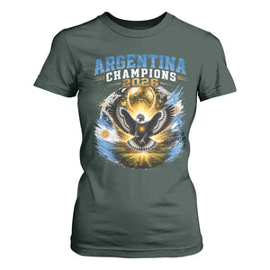 Argentina Champions 2026 T Shirt For Women Proud Argentinian Football Fan TS11 Dark Forest Green Print Your Wear