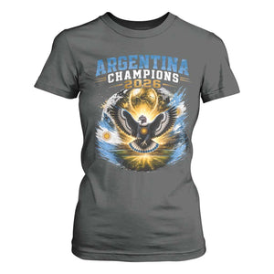 Argentina Champions 2026 T Shirt For Women Proud Argentinian Football Fan TS11 Dark Heather Print Your Wear