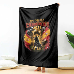 Espana Champions 2026 Throw Blanket Spain Football Fan Spanish Bull Graphic TS11 Print Your Wear