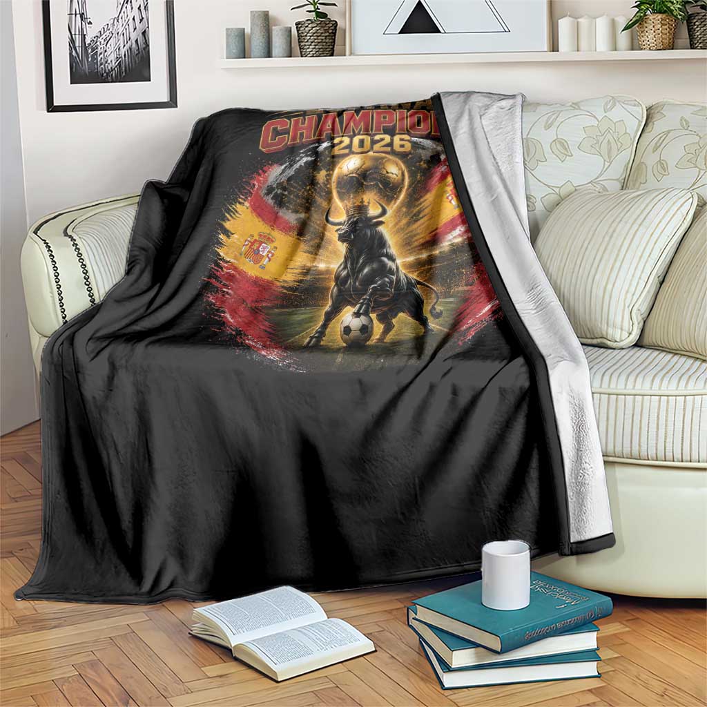 Espana Champions 2026 Throw Blanket Spain Football Fan Spanish Bull Graphic TS11 Print Your Wear