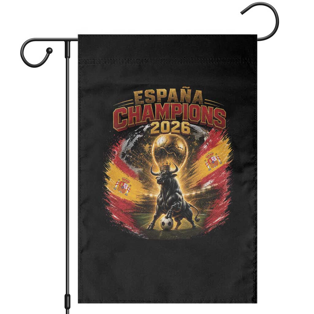 Espana Champions 2026 Garden Flag Spain Football Fan Spanish Bull Graphic TS11 Black Print Your Wear