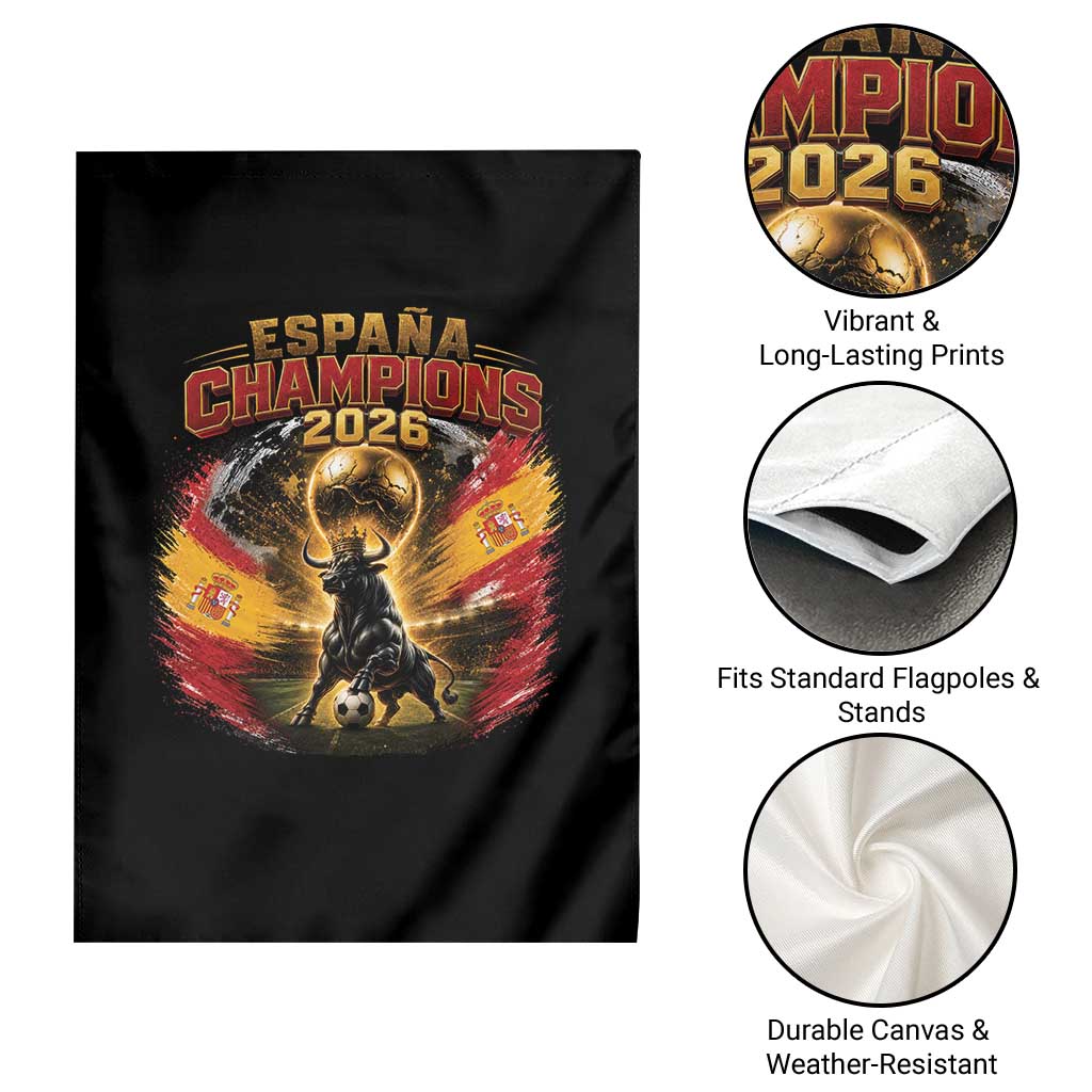 Espana Champions 2026 Garden Flag Spain Football Fan Spanish Bull Graphic TS11 Print Your Wear