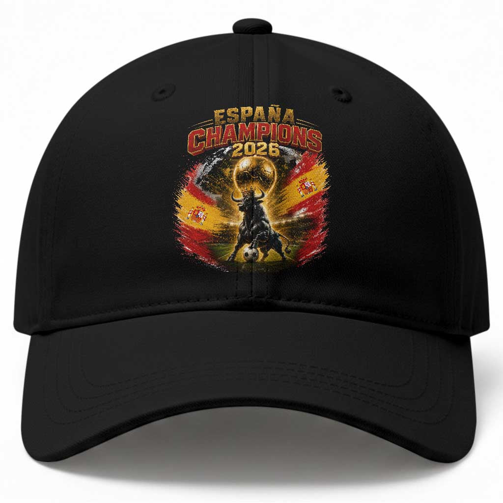 Espana Champions 2026 Baseball Cap Spain Football Fan Spanish Bull Graphic TS11 Print Your Wear