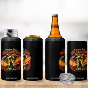 Espana Champions 2026 4 in 1 Can Cooler Tumbler Spain Football Fan Spanish Bull Graphic TS11 Print Your Wear
