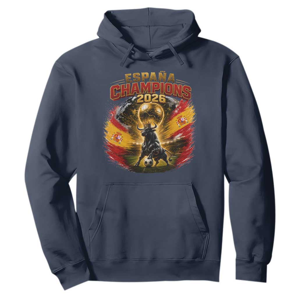 Espana Champions 2026 Hoodie Spain Football Fan Spanish Bull Graphic