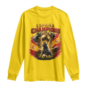 Espana Champions 2026 Long Sleeve Shirt Spain Football Fan Spanish Bull Graphic