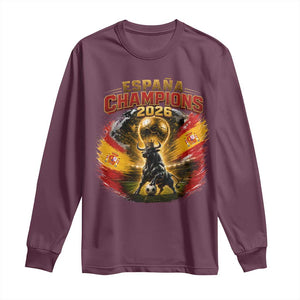 Espana Champions 2026 Long Sleeve Shirt Spain Football Fan Spanish Bull Graphic