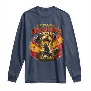 Espana Champions 2026 Long Sleeve Shirt Spain Football Fan Spanish Bull Graphic