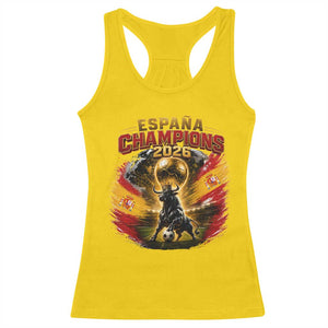 Espana Champions 2026 Racerback Tank Top Spain Football Fan Spanish Bull Graphic TS11 Daisy Print Your Wear