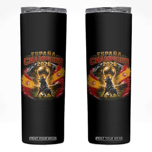 Espana Champions 2026 Skinny Tumbler Spain Football Fan Spanish Bull Graphic TS11 Black Print Your Wear