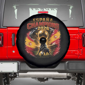 Espana Champions 2026 Spare Tire Cover Spain Football Fan Spanish Bull Graphic TS11 Black Print Your Wear