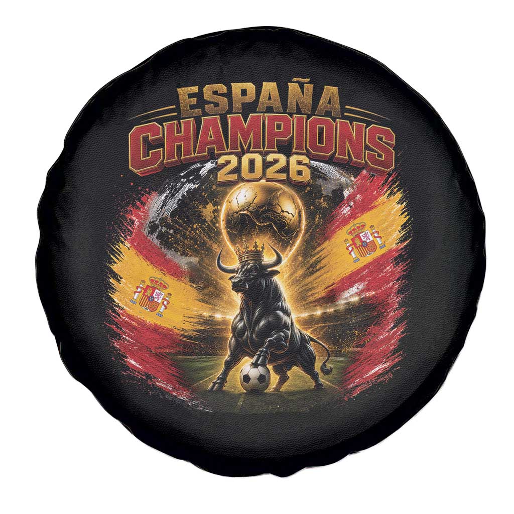 Espana Champions 2026 Spare Tire Cover Spain Football Fan Spanish Bull Graphic TS11 Print Your Wear