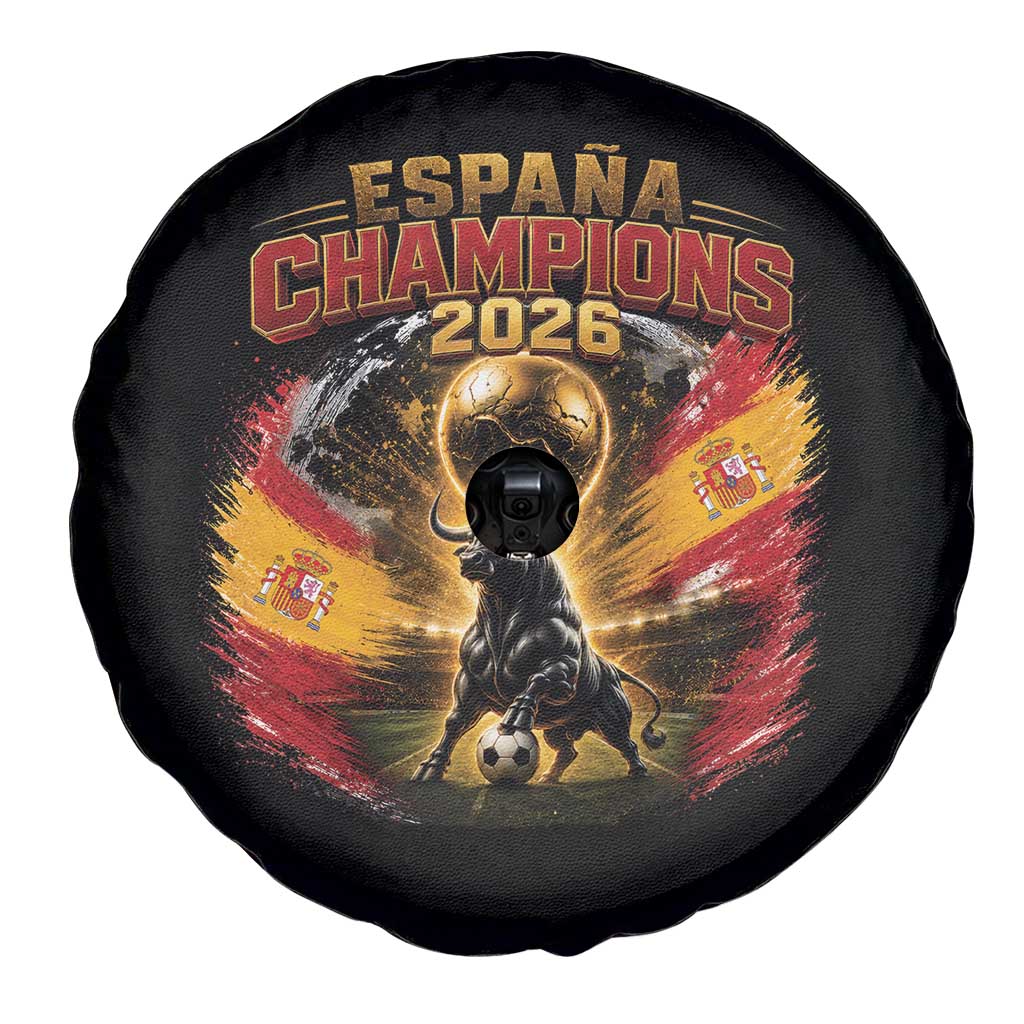 Espana Champions 2026 Spare Tire Cover Spain Football Fan Spanish Bull Graphic TS11 Print Your Wear