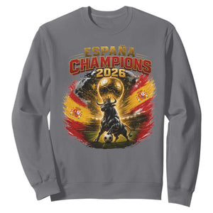 Espana Champions 2026 Sweatshirt Spain Football Fan Spanish Bull Graphic