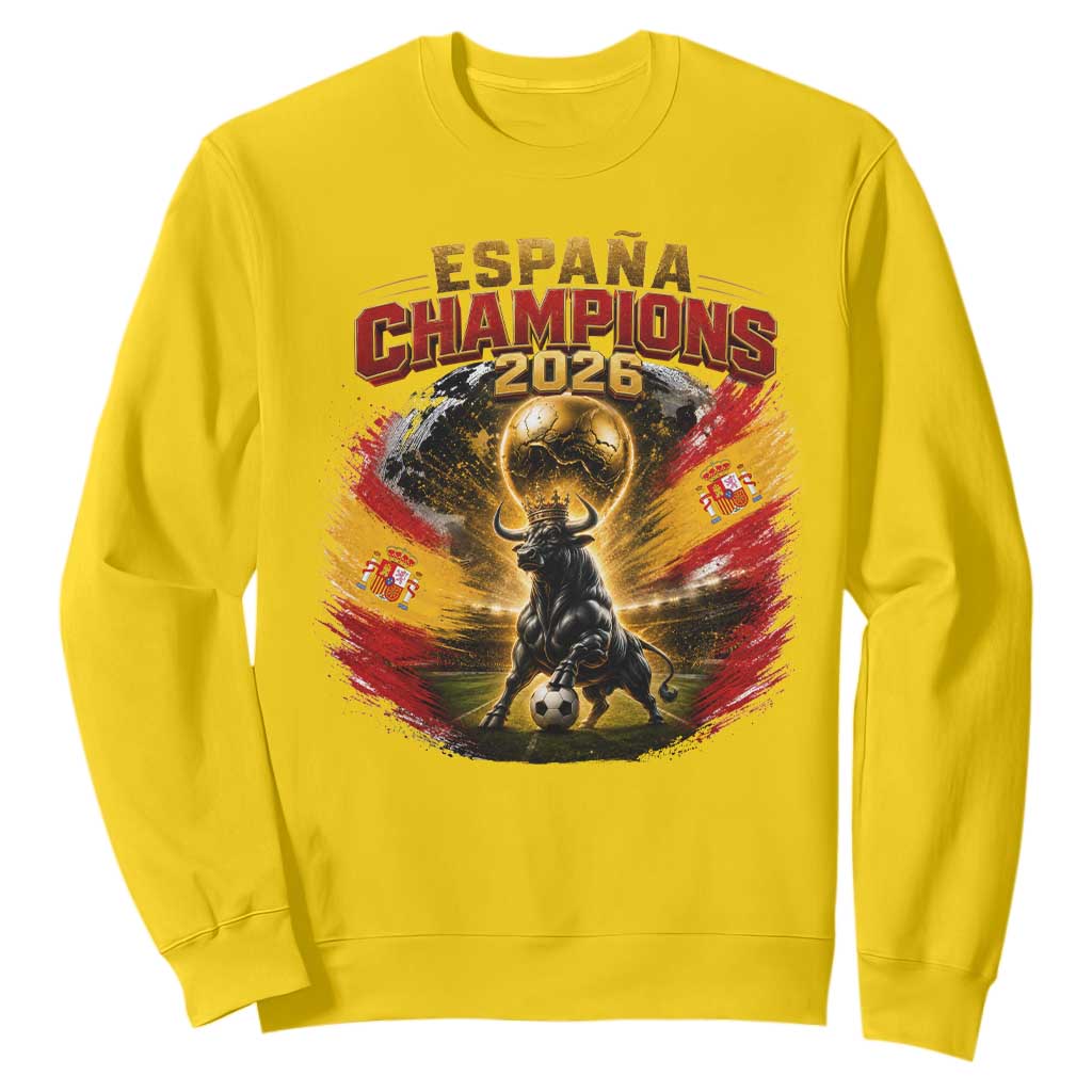 Espana Champions 2026 Sweatshirt Spain Football Fan Spanish Bull Graphic