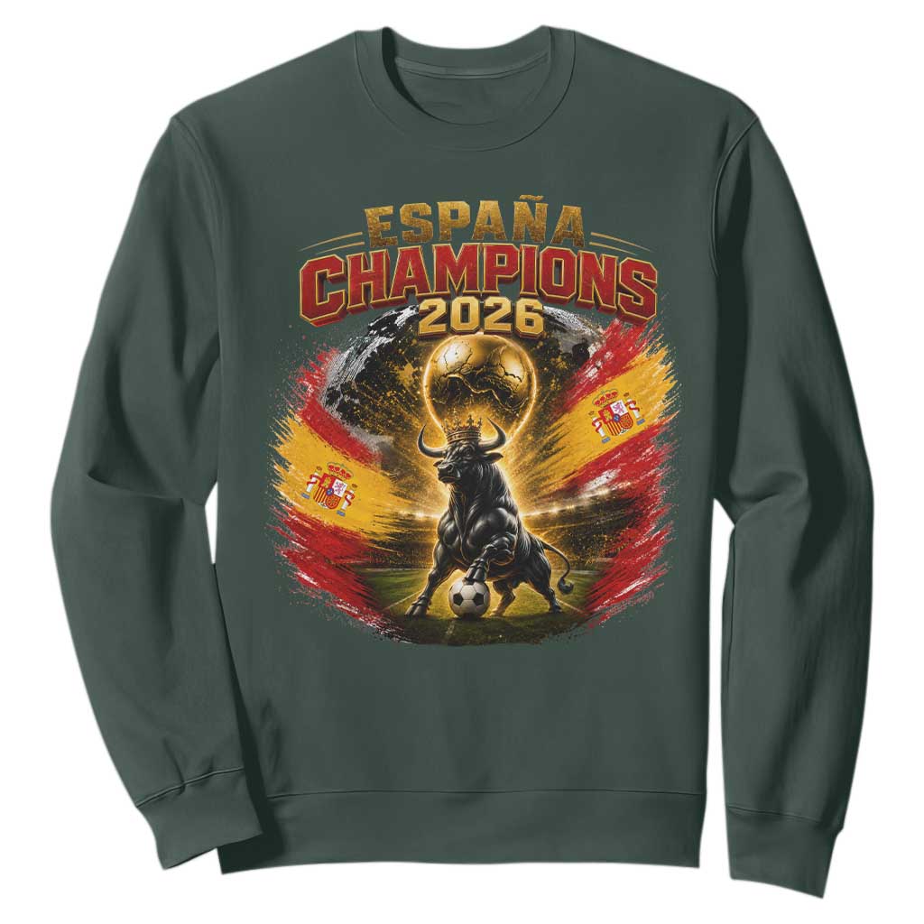 Espana Champions 2026 Sweatshirt Spain Football Fan Spanish Bull Graphic